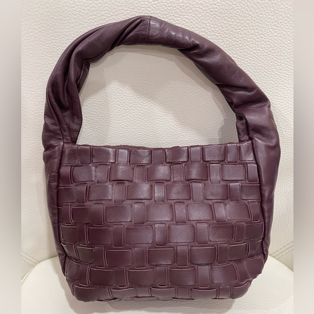ZARA WOVEN LEATHER BUCKET BAG